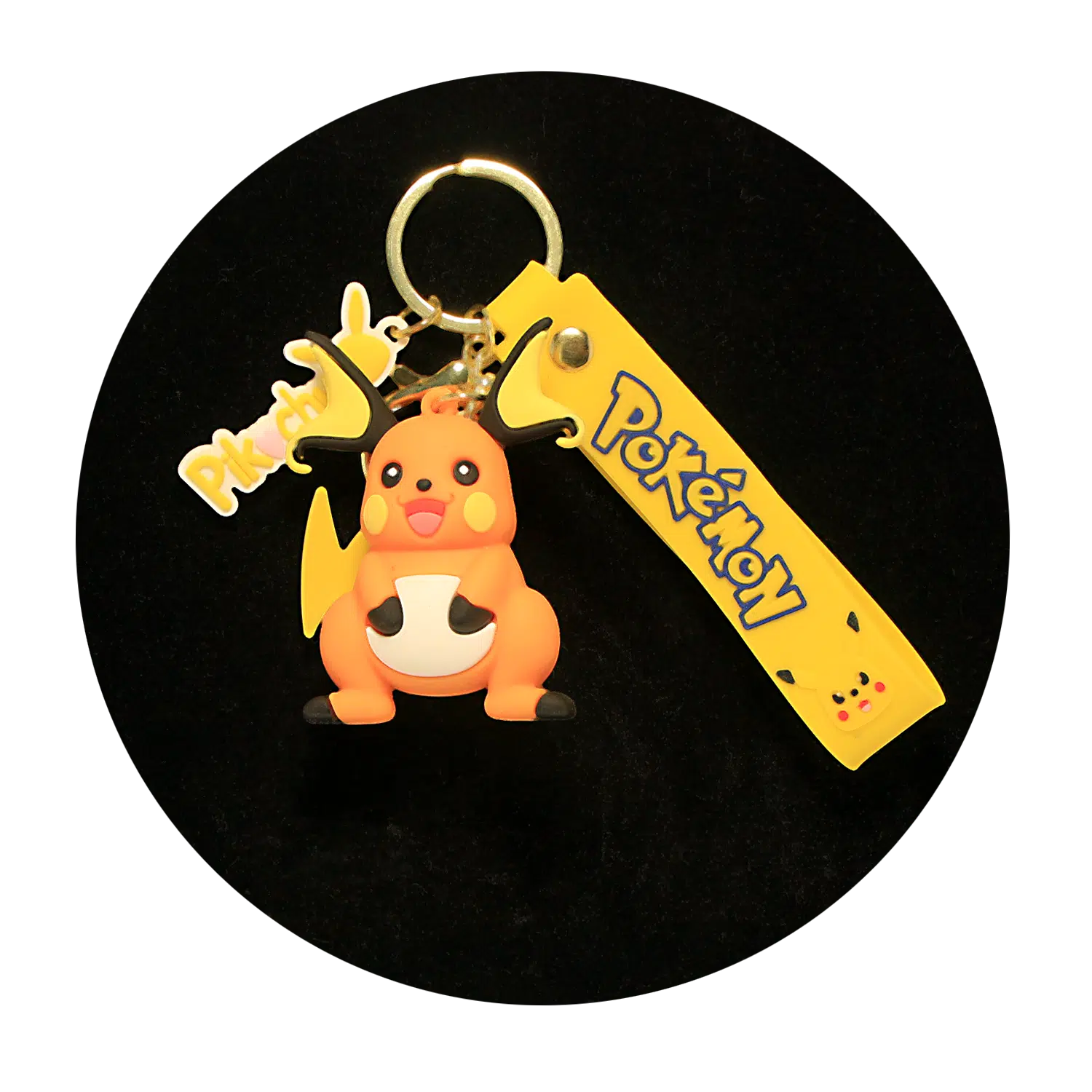 KSB-086 Anime – Pokemon – Pikachu Orange – Keychain With Silicone Band