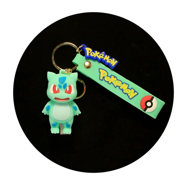 KSB-087 Anime - Pokemon - Bulbasaur Angry - Keychain With Silicone Band