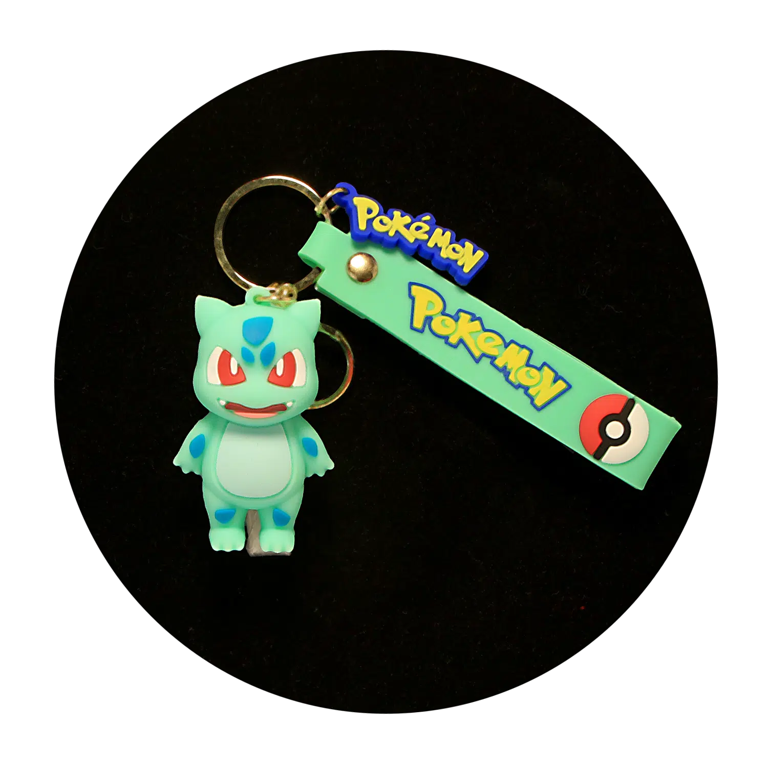 KSB-087 Anime – Pokemon – Bulbasaur Angry – Keychain With Silicone Band