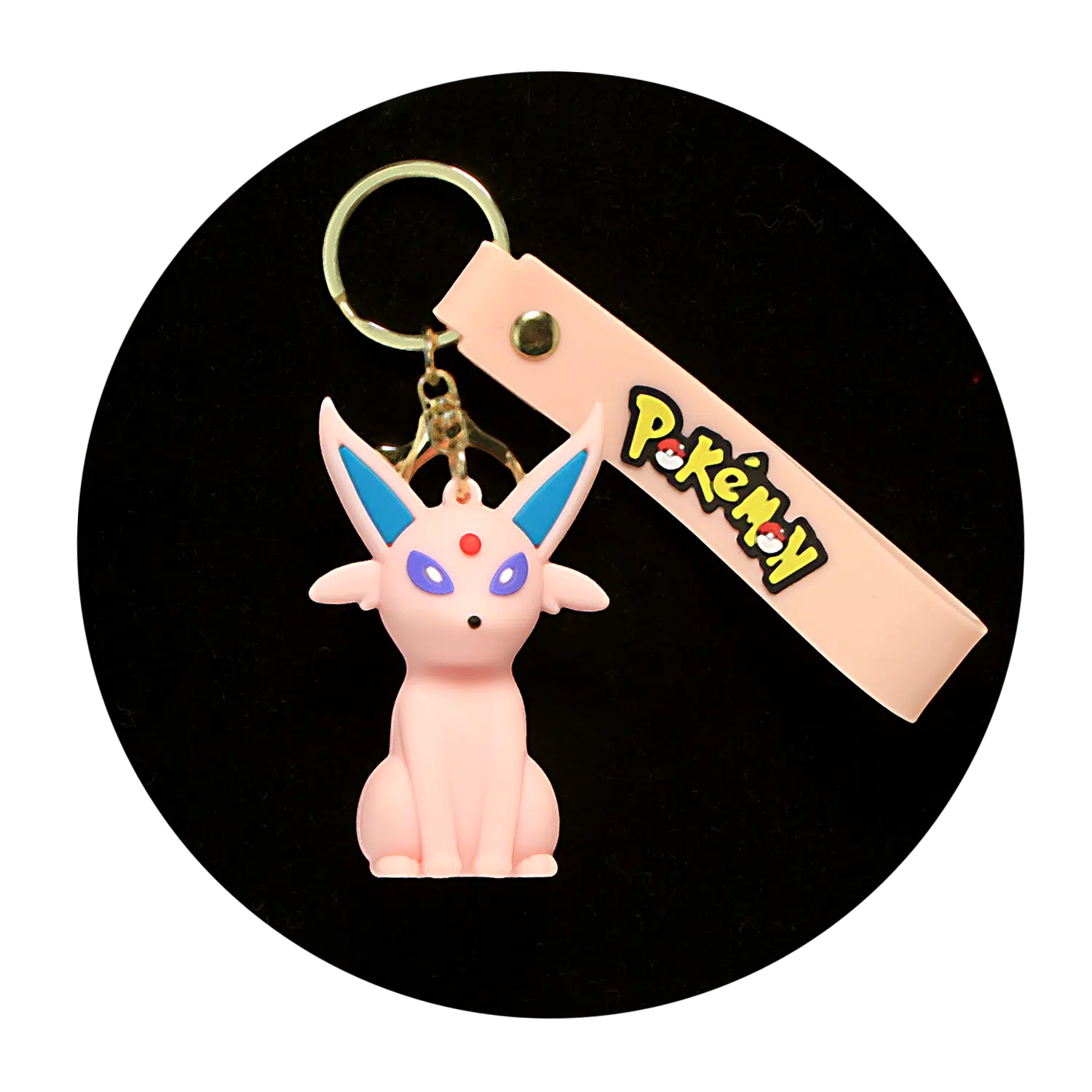 KSB-091 Anime – Pokemon – Eevee Pink – Keychain With Silicone Band