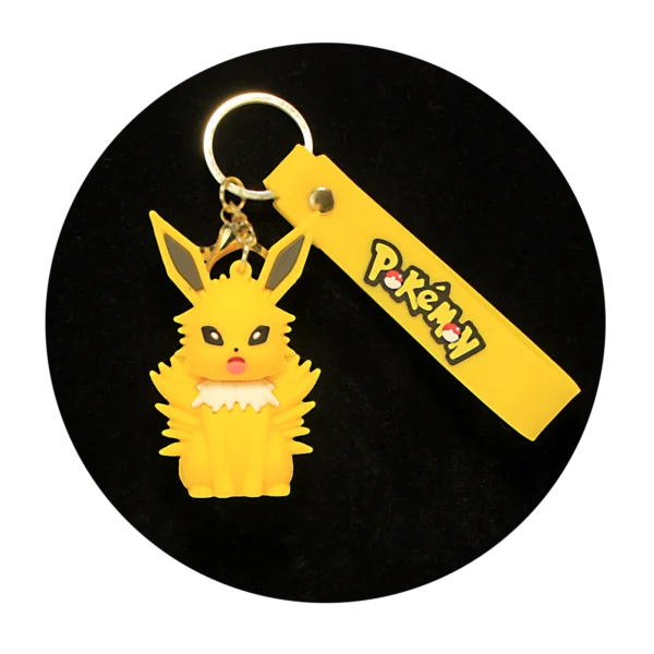 KSB-095 Anime - Pokemon - Jolteon Yellow - Keychain With Silicone Band