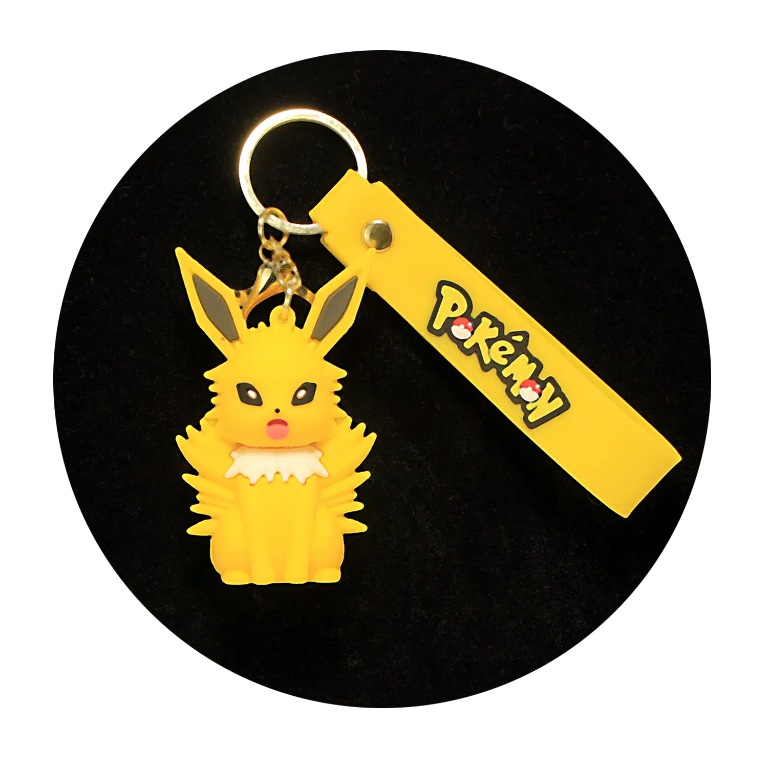 KSB-095 Anime – Pokemon – Jolteon Yellow – Keychain With Silicone Band