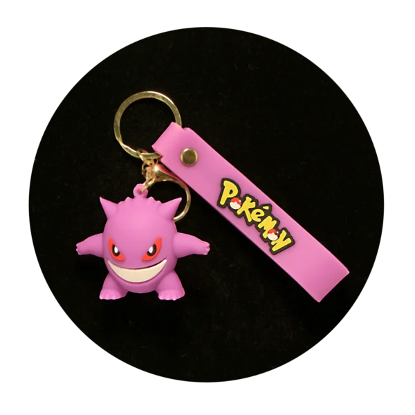 KSB-096 Anime - Pokemon - Gengar - Keychain With Silicone Band