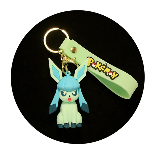 KSB-097 Anime - Pokemon - Glaceon - Keychain With Silicone Band