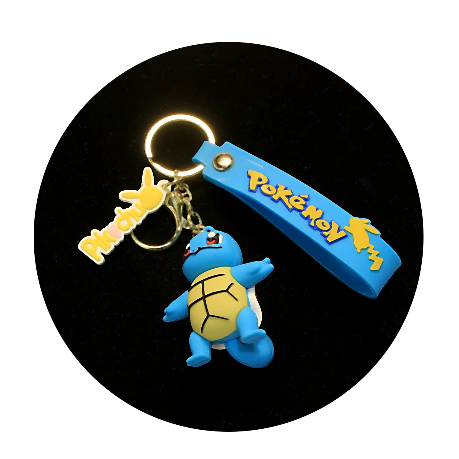KSB-105 Anime – Pokemon – Squirtle Happy – Keychain With Silicone Band
