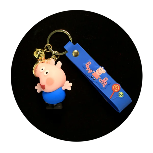 KSB-111 Anime - Peppa Pig Blue - Keychain With Silicone Band