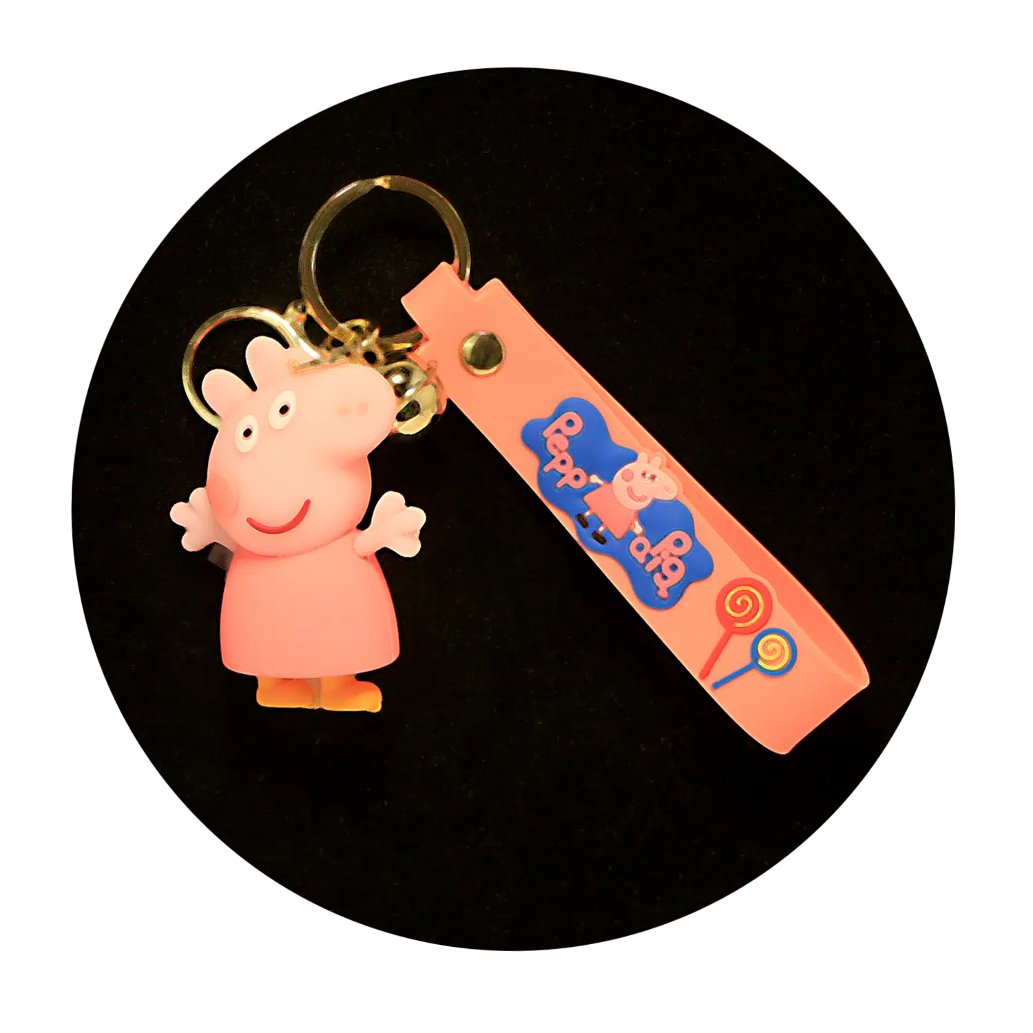 KSB-112 Anime – Peppa Pig Pink – Keychain With Silicone Band