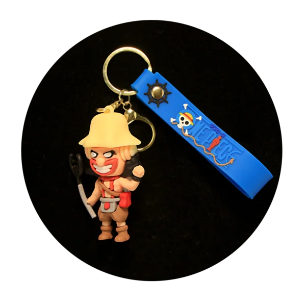 KSB-129 Anime - One Piece - Usopp Blue - Keychain With Silicone Band
