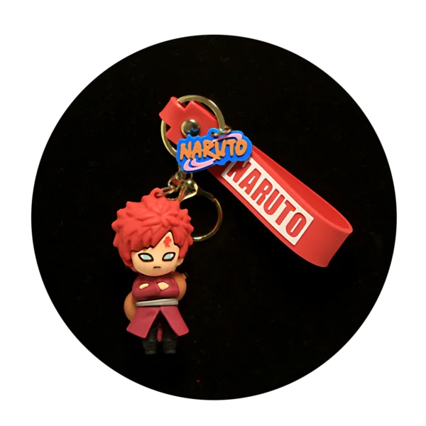 KSB-132 Anime - Naruto - Gaara Red - Keychain With Silicone Band
