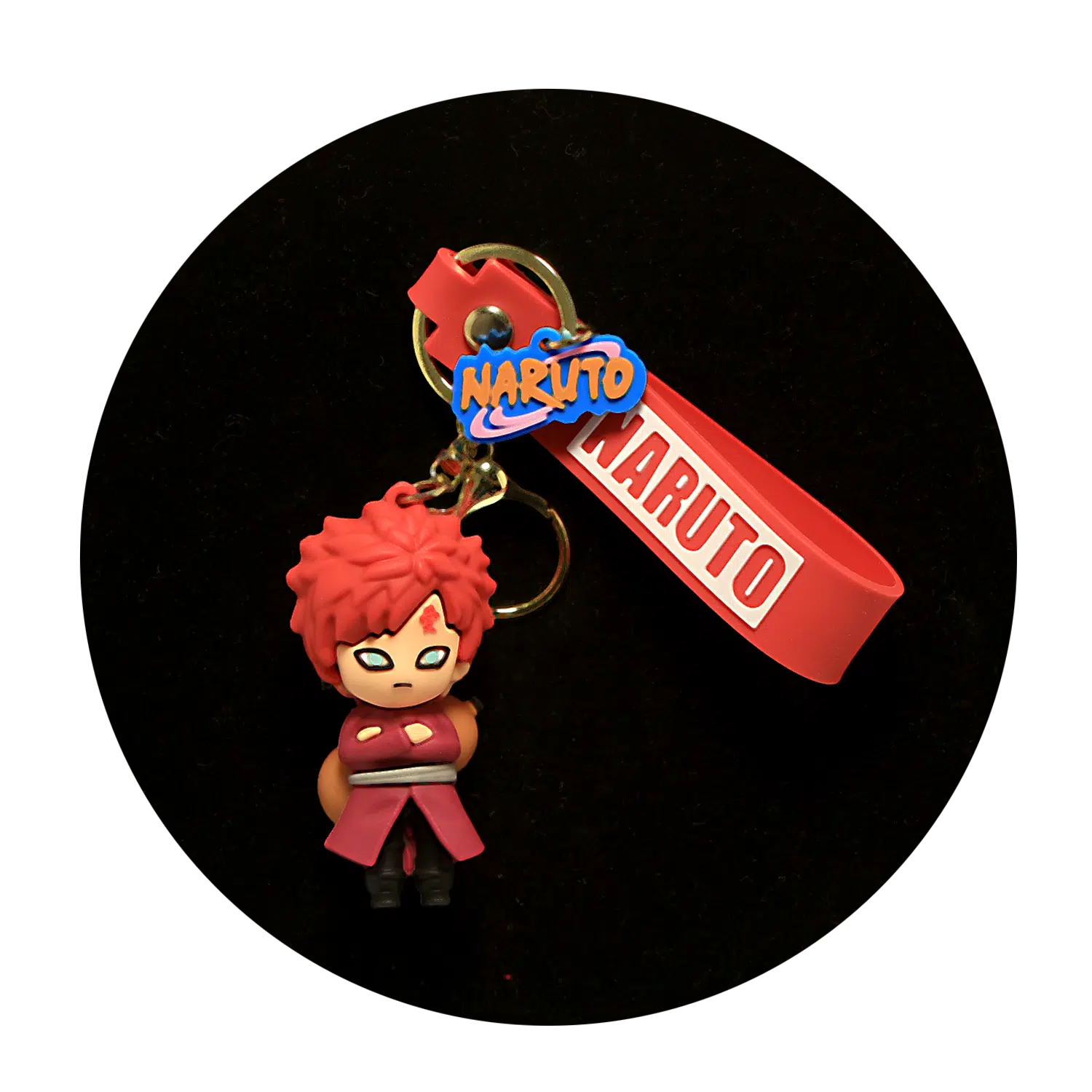 KSB-132 Anime – Naruto – Gaara Red – Keychain With Silicone Band