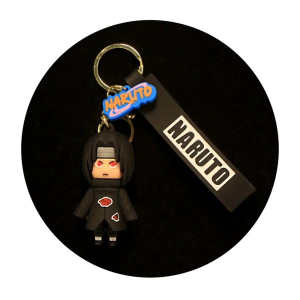 KSB-136 Anime - Naruto - Itachi Uchiha Black - Keychain With Silicone Band