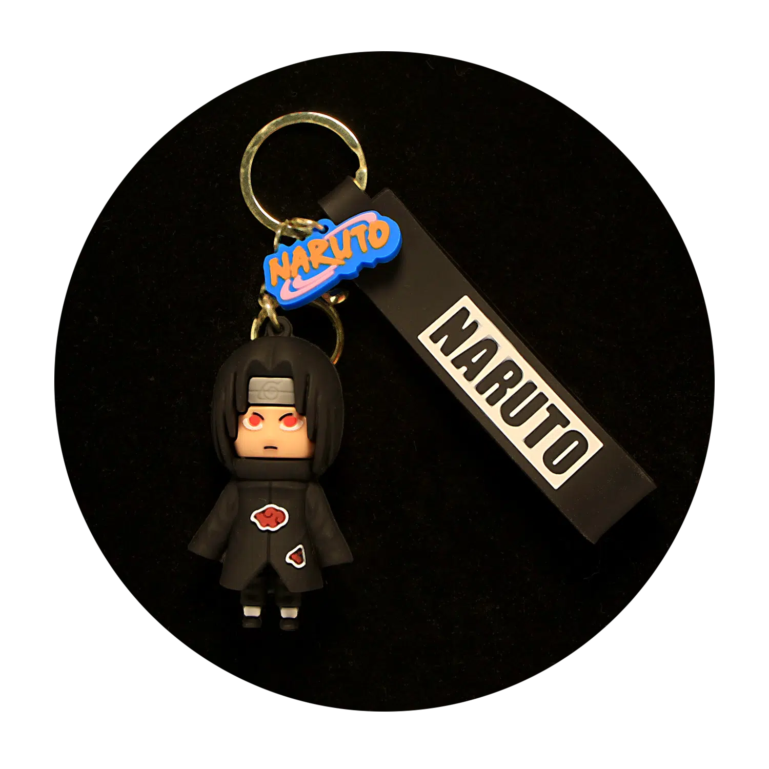 KSB-136 Anime – Naruto – Itachi Uchiha Black – Keychain With Silicone Band