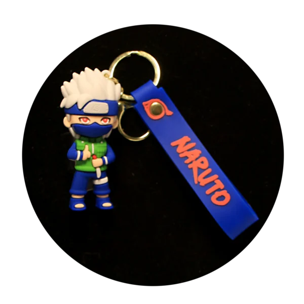 KSB-141 Anime - Naruto - Kakashi Hatake Blue - Keychain With Silicone Band