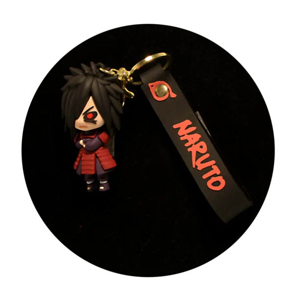 KSB-145 Anime - Naruto - Madara Uchiha Black - Keychain With Silicone Band