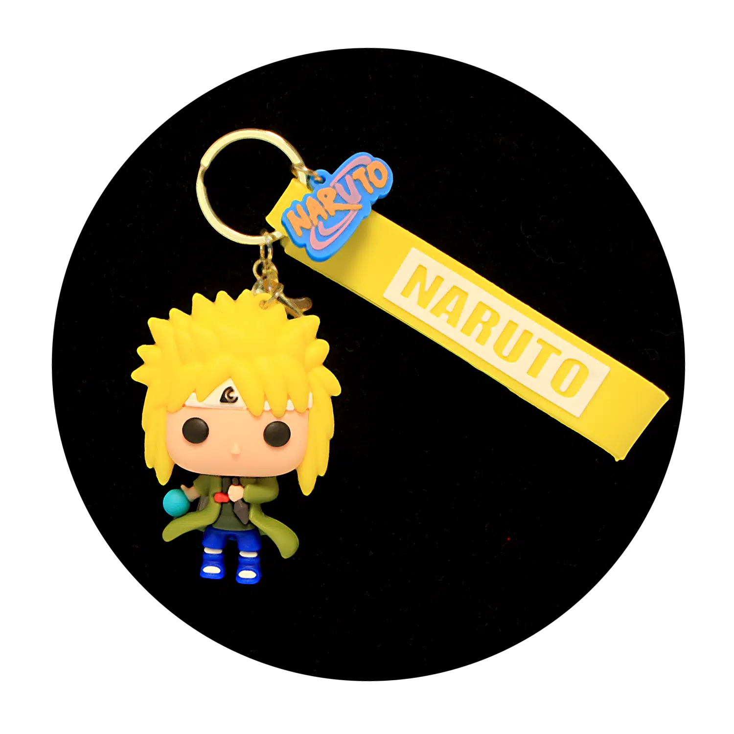 KSB-148 Anime – Naruto – Minato Namikaze Big head – Keychain With Silicone Band