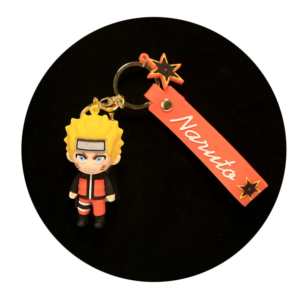 KSB-155 Anime - Naruto - Naruto Uzumaki Straight Body - Keychain With Silicone Band