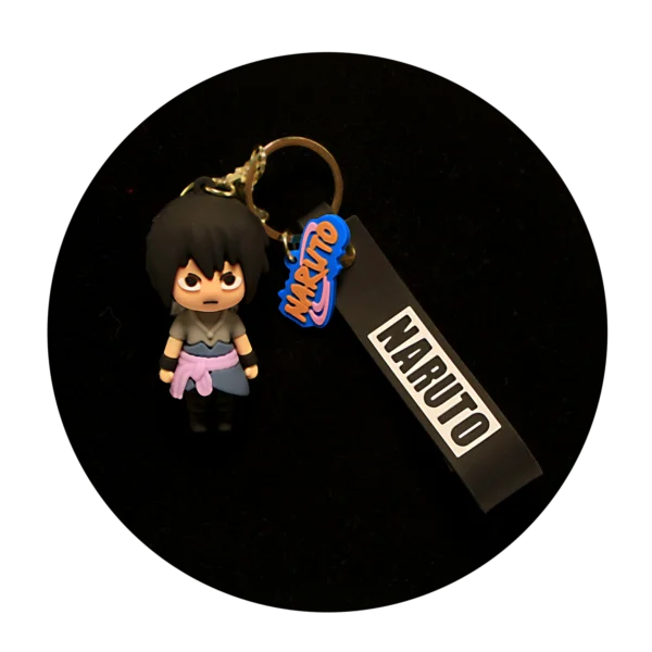 KSB-160 Anime - Naruto - Sasuke Uchiha Angry - Keychain With Silicone Band