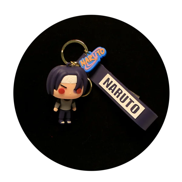 KSB-162 Anime - Naruto - Sasuke Uchiha Namaste - Keychain With Silicone Band