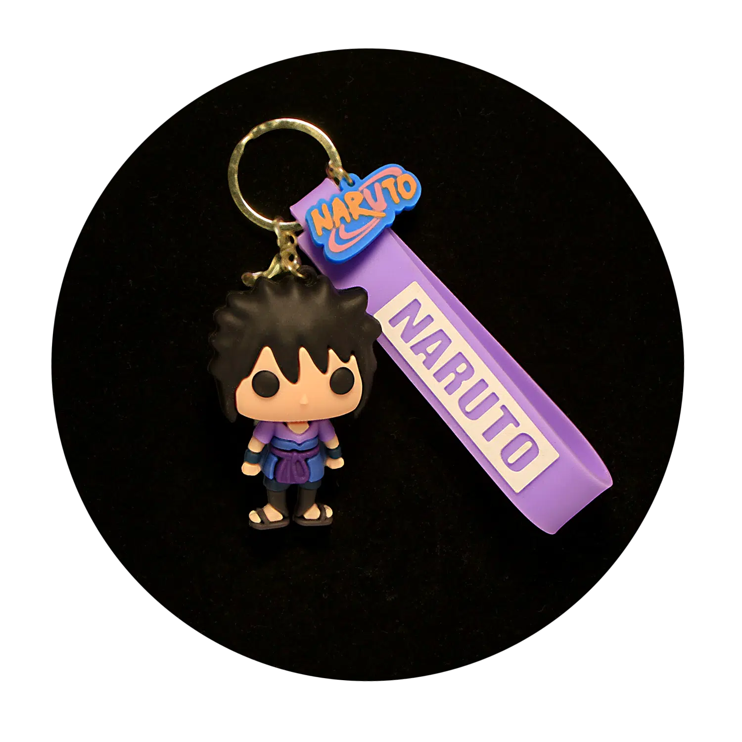 KSB-163 Anime – Naruto – Sasuke Uchiha Pueple – Keychain With Silicone Band