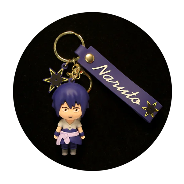 KSB-164 Anime - Naruto - Sasuke Uchiha Purple - Keychain With Silicone Band