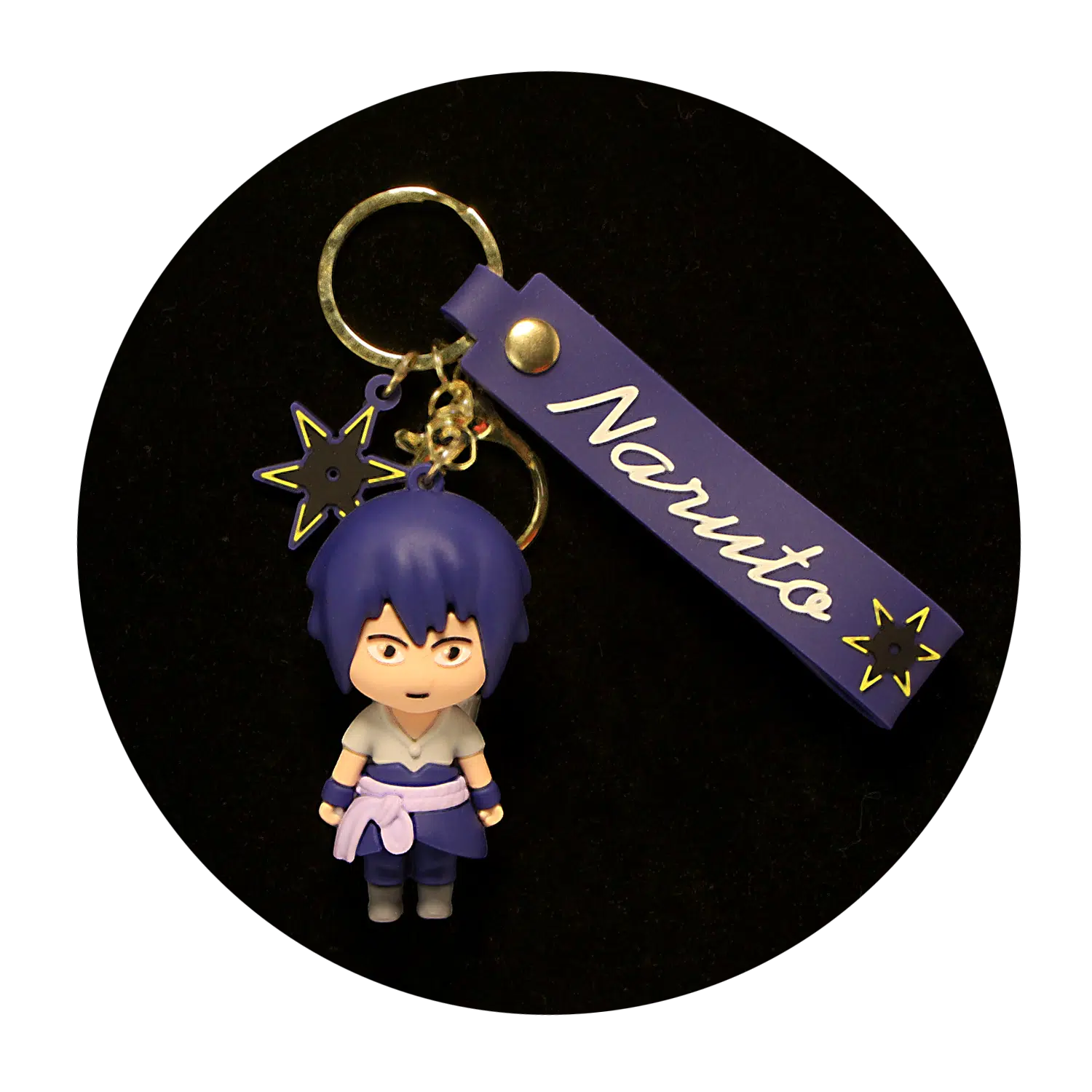 KSB-164 Anime – Naruto – Sasuke Uchiha Purple – Keychain With Silicone Band