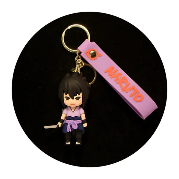 KSB-165 Anime - Naruto - Sasuke Uchiha Sword - Keychain With Silicone Band