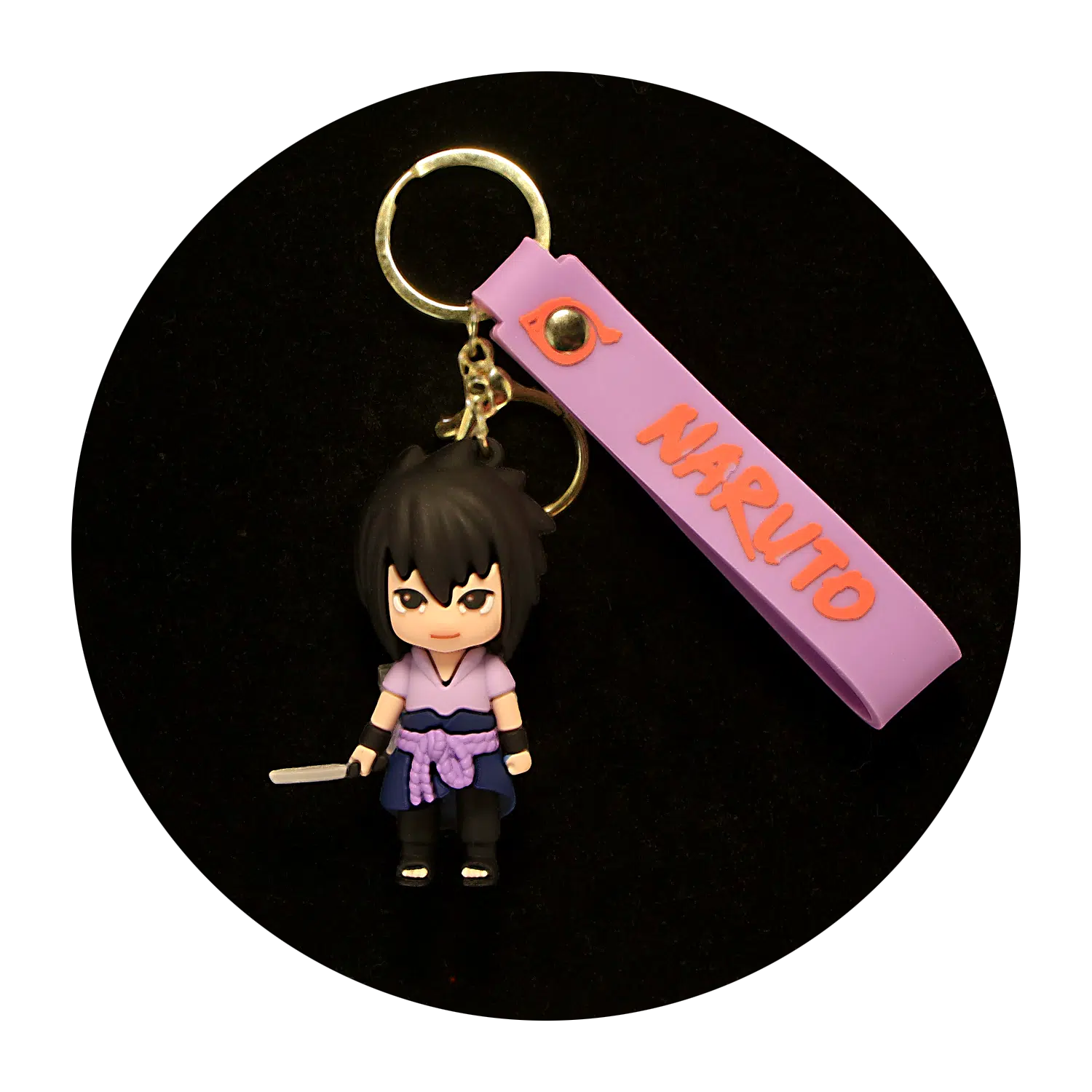 KSB-165 Anime – Naruto – Sasuke Uchiha Sword – Keychain With Silicone Band