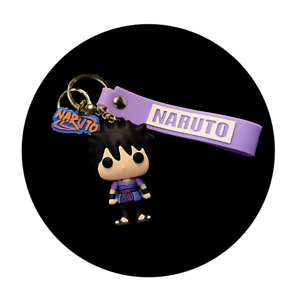 KSB-166 Anime - Naruto - Sasuke Uchiha - Keychain With Silicone Band