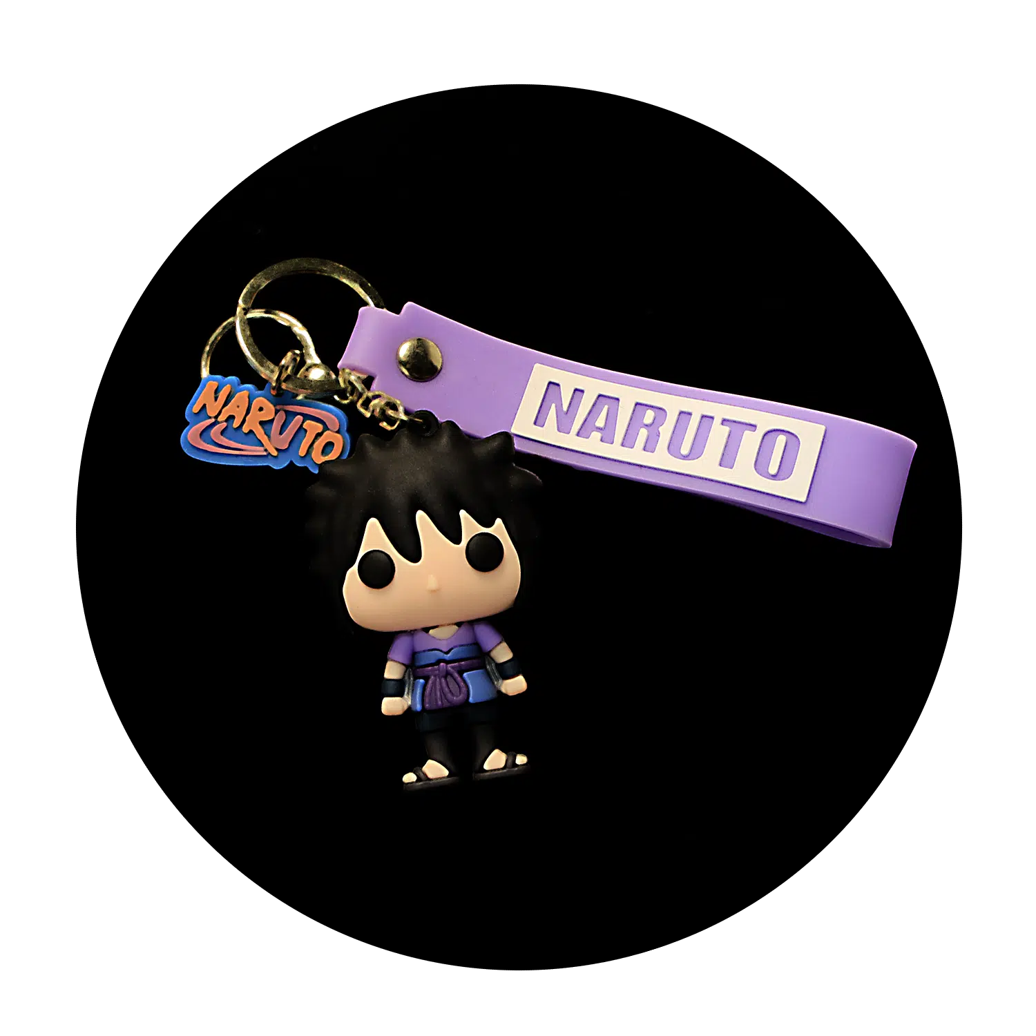 KSB-166 Anime – Naruto – Sasuke Uchiha – Keychain With Silicone Band