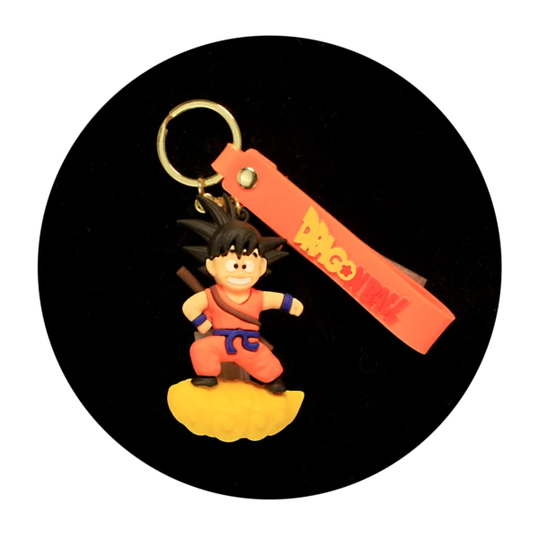 KSB-209 Anime - Dragon BallZ - Kid Goku on Nimbus - Keychain With Silicone Band