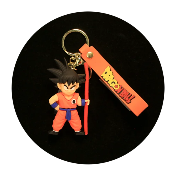 KSB-210 Anime - Dragon BallZ - Kid Goku with Power Pole - Keychain With Silicone Band