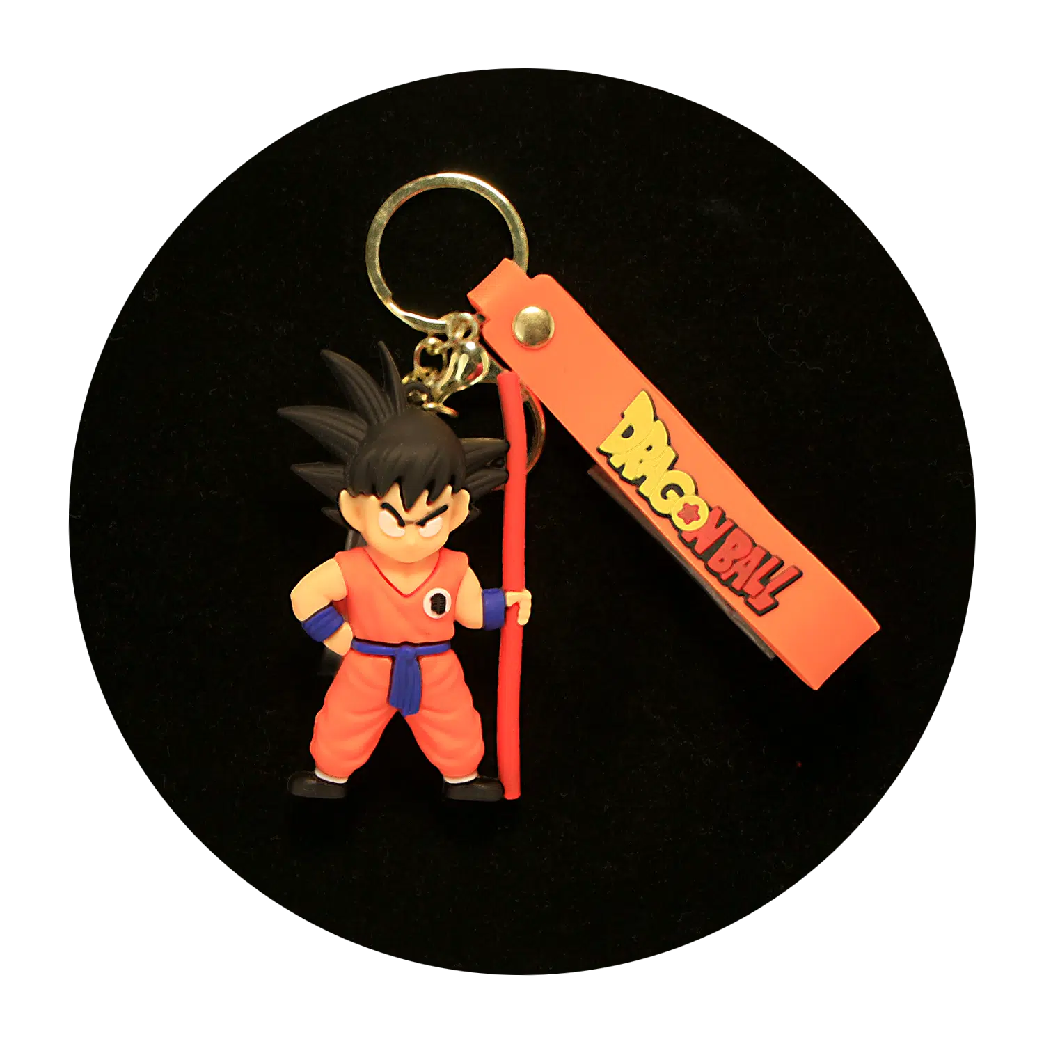 KSB-210 Anime – Dragon BallZ – Kid Goku with Power Pole – Keychain With Silicone Band