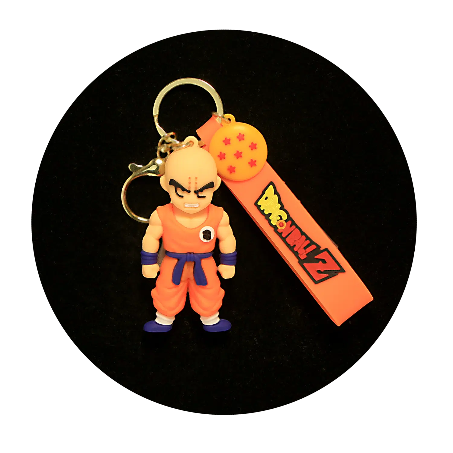 KSB-213 Anime – Dragon BallZ – Krillin V2 Orange – Keychain With Silicone Band