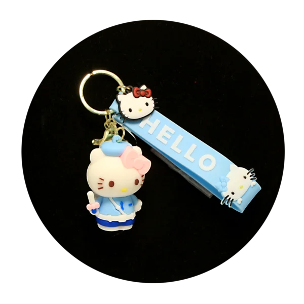 KSB-271 Hello Kitty Keychain 17 - Keychain With Silicone Band
