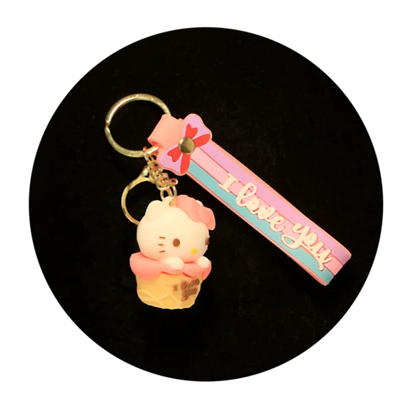KSB-275 Hello Kitty Keychain 21 - Keychain With Silicone Band