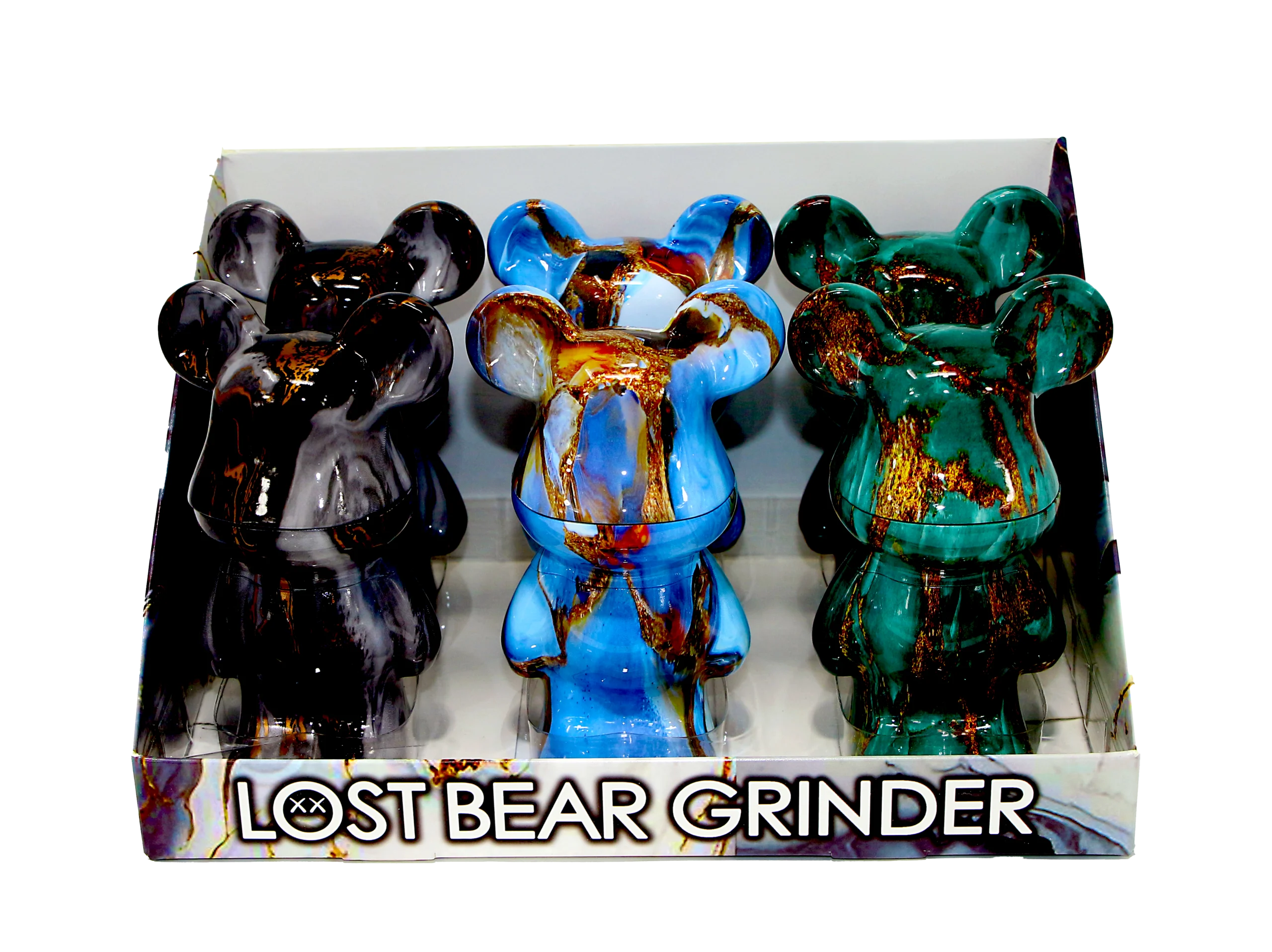 LBG-ABSM-003 Get Lost Bear Grinder – Abstract Marble Series (6 Count)