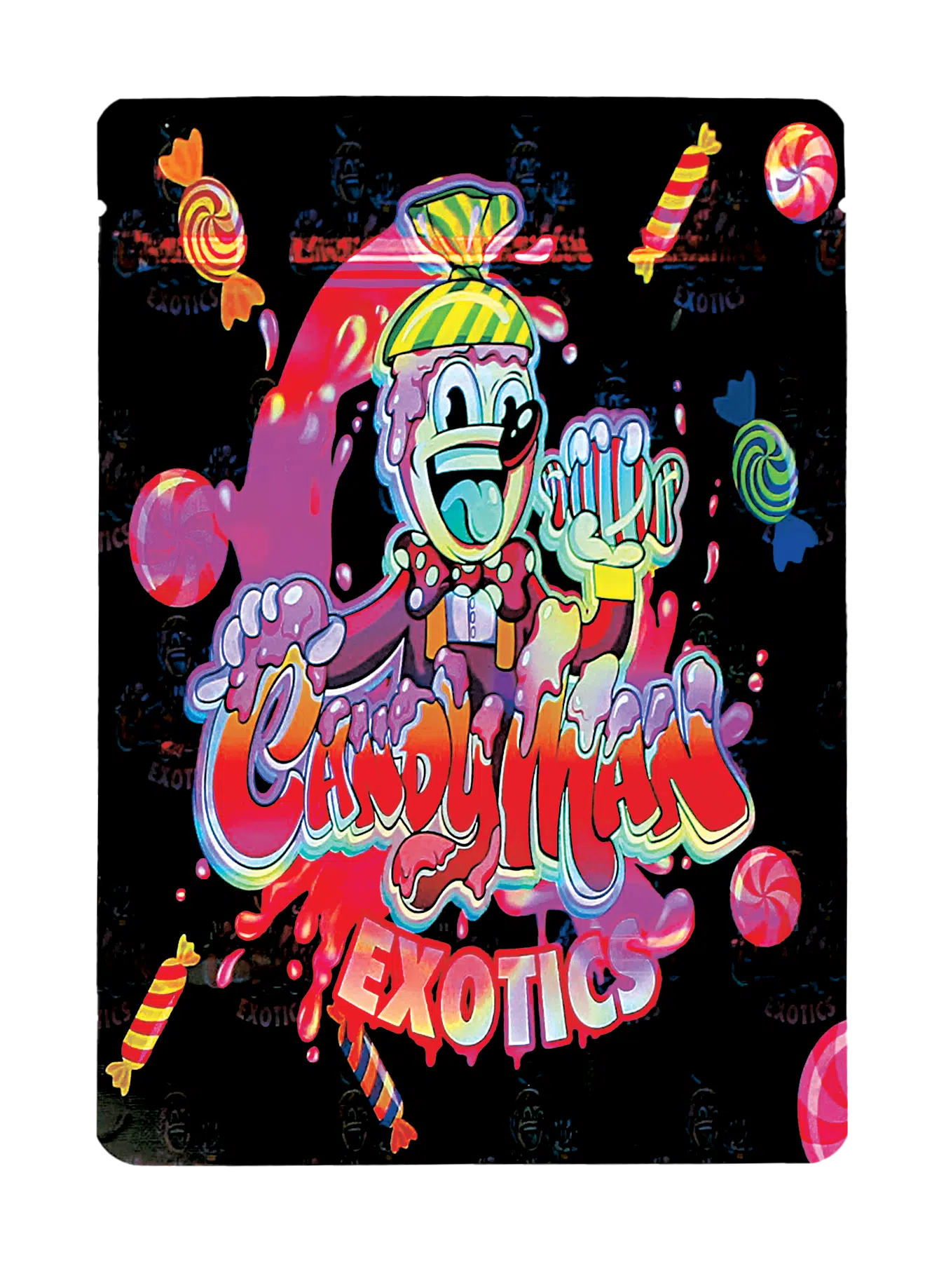 28 Gram Mylar Bag – Premium Smell-Proof Flower Packaging - Candyman Exotics (50 Count) MB-28-007 - Image 2