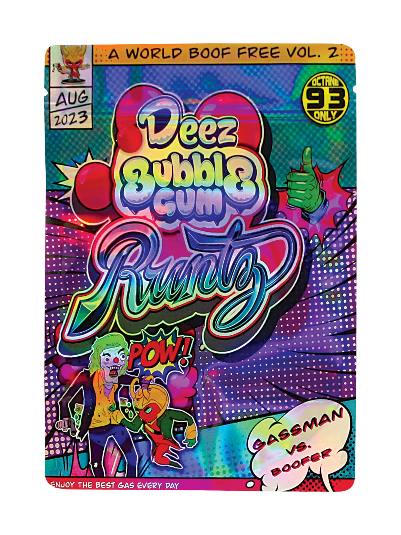 28 Gram Mylar Bag – Premium Smell-Proof Flower Packaging - Deez Bubblegum Runtz (50 Count) MB-28-009 - Image 2