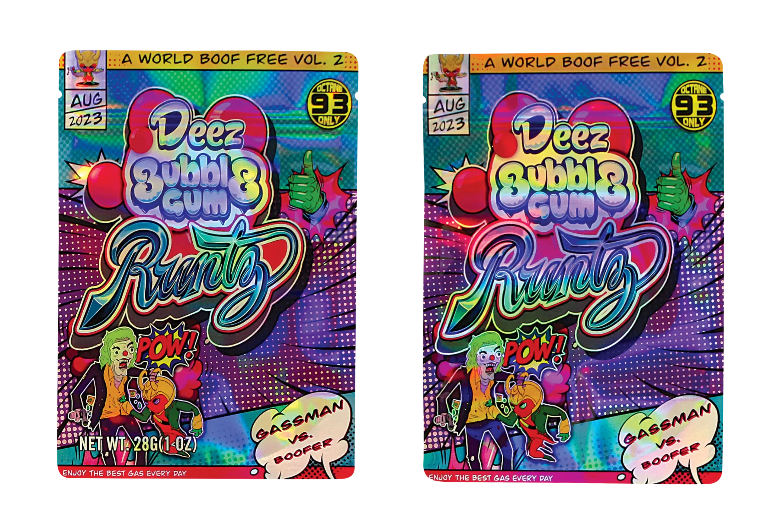 28 Gram Mylar Bag – Premium Smell-Proof Flower Packaging - Deez Bubblegum Runtz (50 Count) MB-28-009 - Image 3