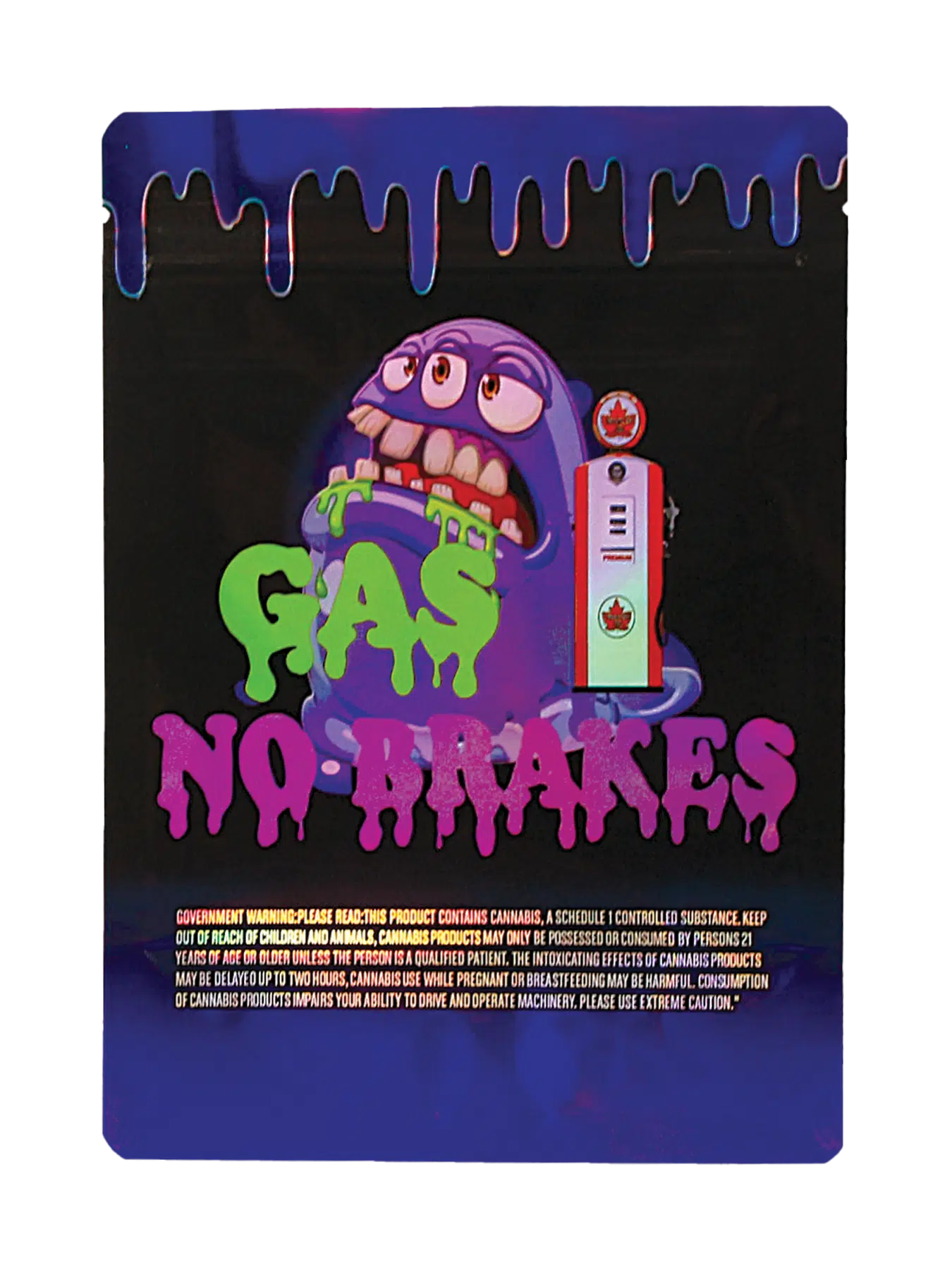 28 Gram Mylar Bag – Premium Smell-Proof Flower Packaging - Gas No Brakes (50 Count) MB-28-012 - Image 2