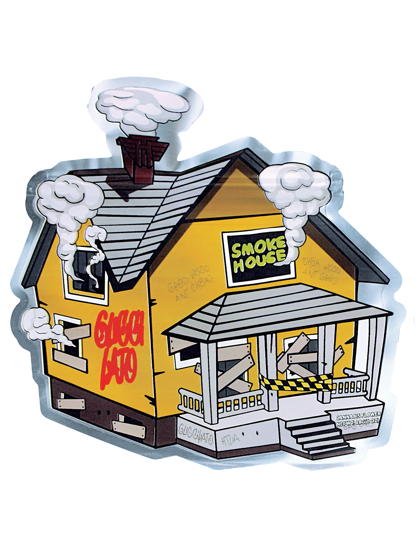 28 Gram Mylar Bag – Premium Smell-Proof Flower Packaging – Guccilato Smoke House (50 Count) MB-28-017