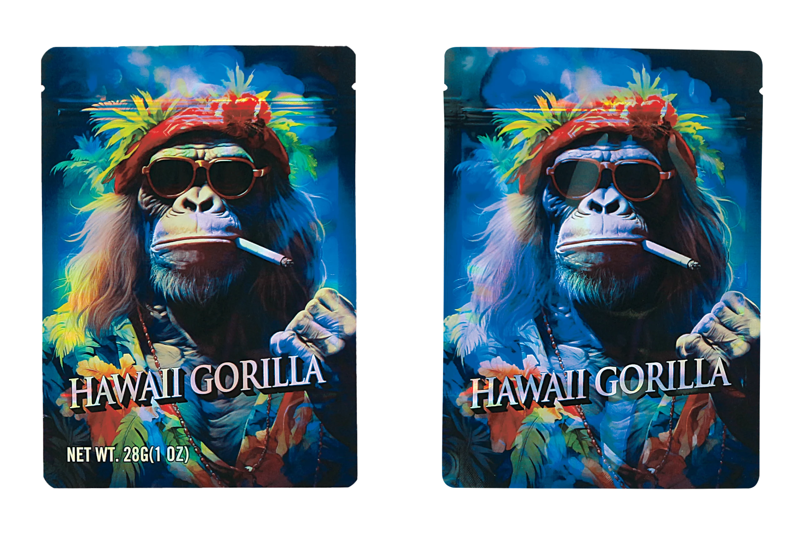 28 Gram Mylar Bag – Premium Smell-Proof Flower Packaging - Hawaii Gorilla (50 Count) MB-28-019 - Image 3