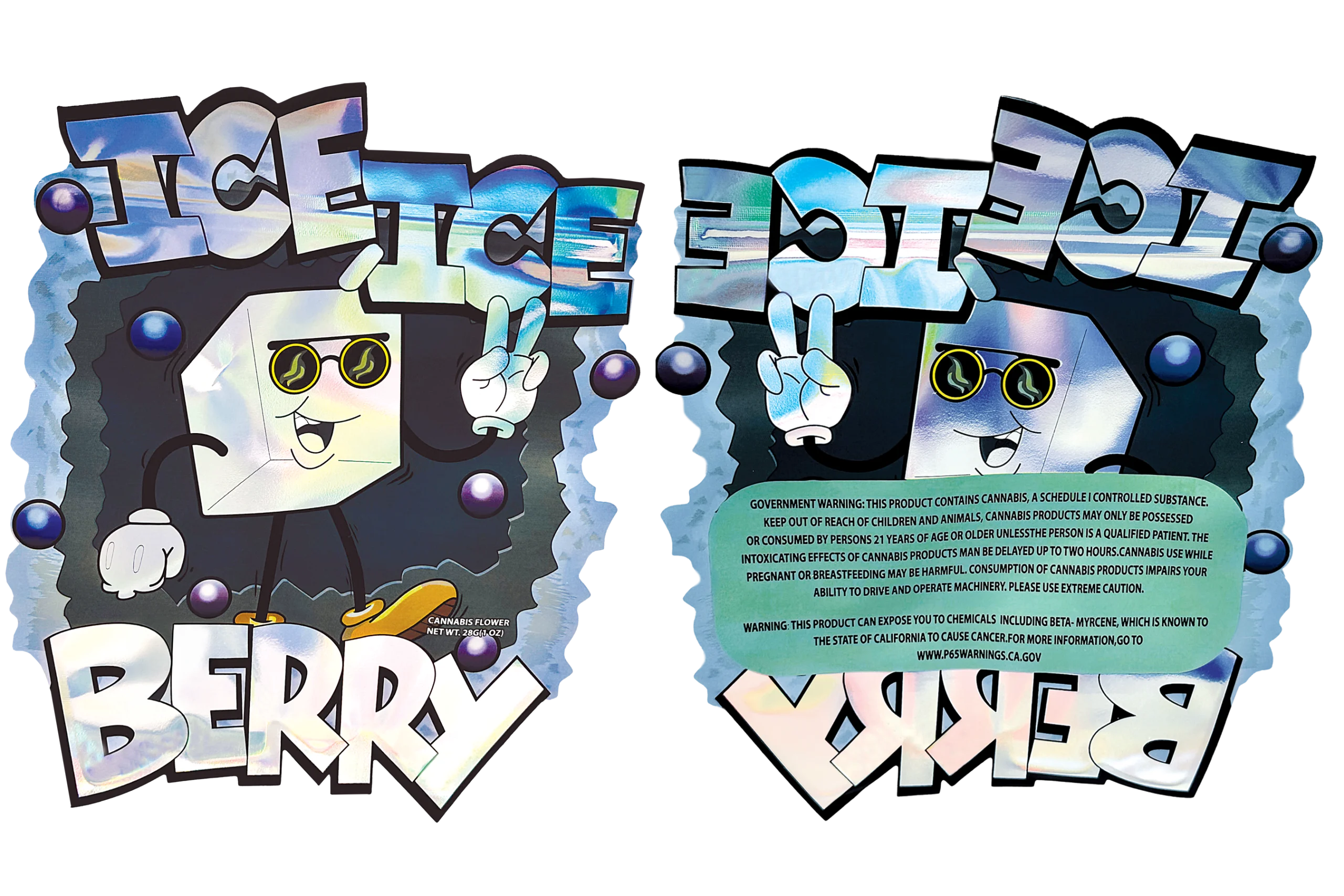 28 Gram Mylar Bag – Premium Smell-Proof Flower Packaging - Ice Ice Berry (50 Count) MB-28-021 - Image 3