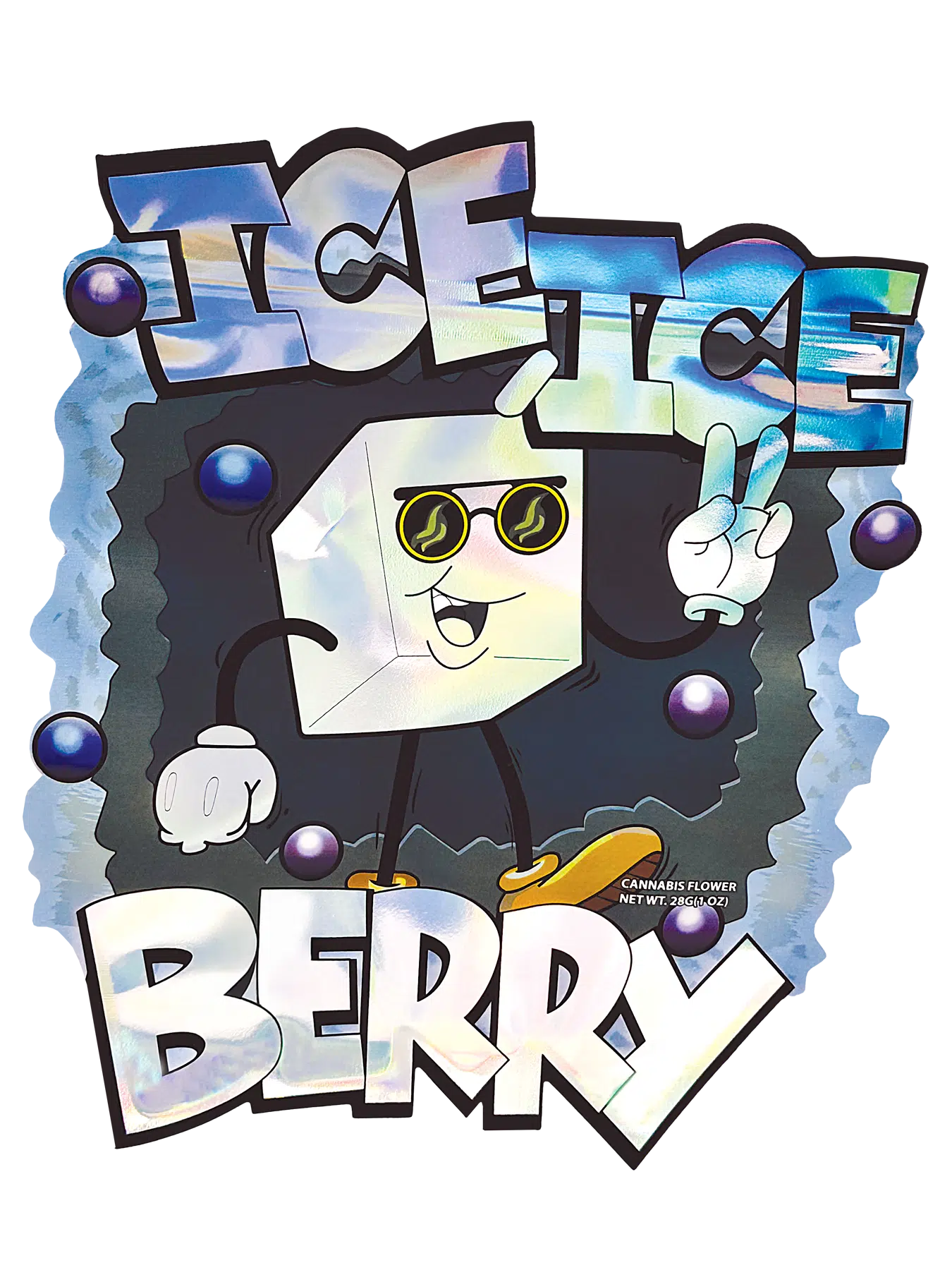 28 Gram Mylar Bag – Premium Smell-Proof Flower Packaging – Ice Ice Berry (50 Count) MB-28-021
