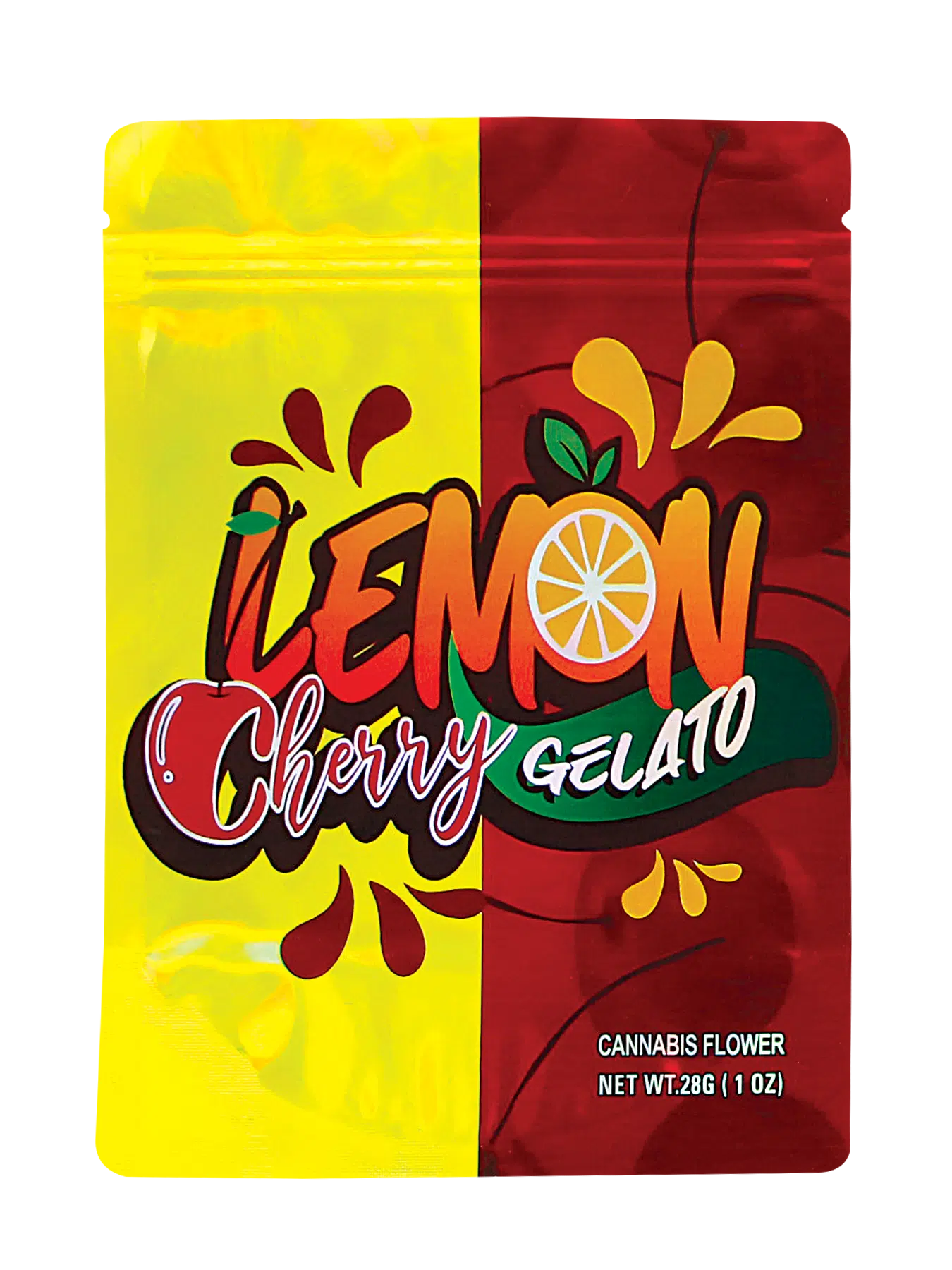 28 Gram Mylar Bag – Premium Smell-Proof Flower Packaging – Lemon Cherry Gelato Flower (50 Count) MB-28-027
