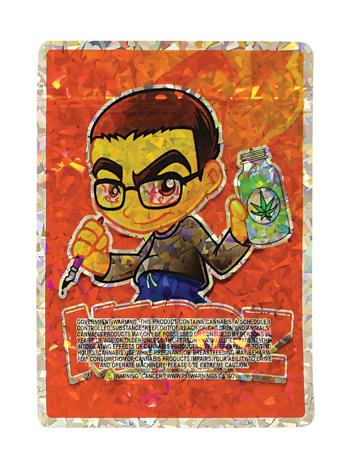 28 Gram Mylar Bag – Premium Smell-Proof Flower Packaging –  Nerdz (50 Count) MB-28-030