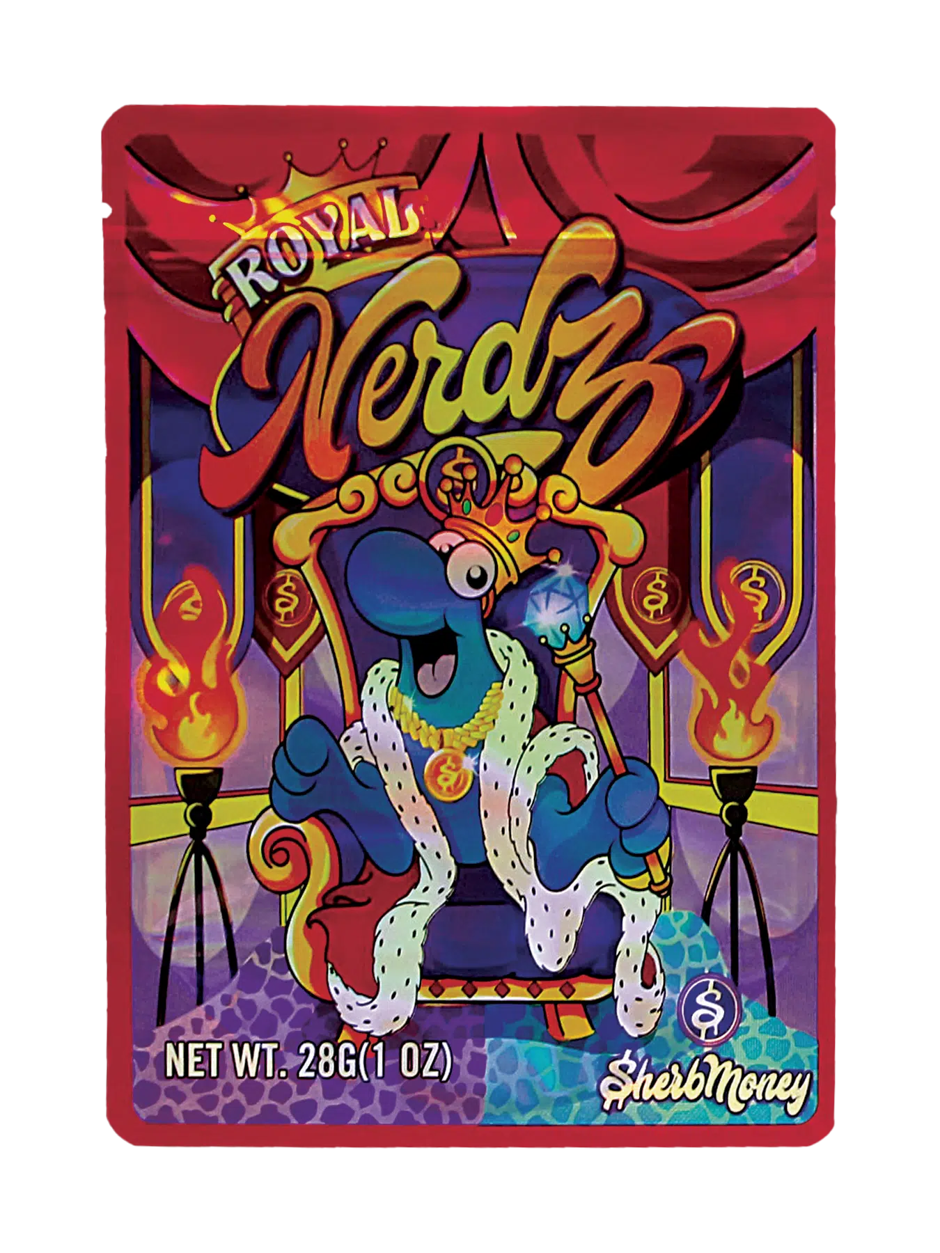 28 Gram Mylar Bag – Premium Smell-Proof Flower Packaging – Royal Nerdz (50 Count) MB-28-035