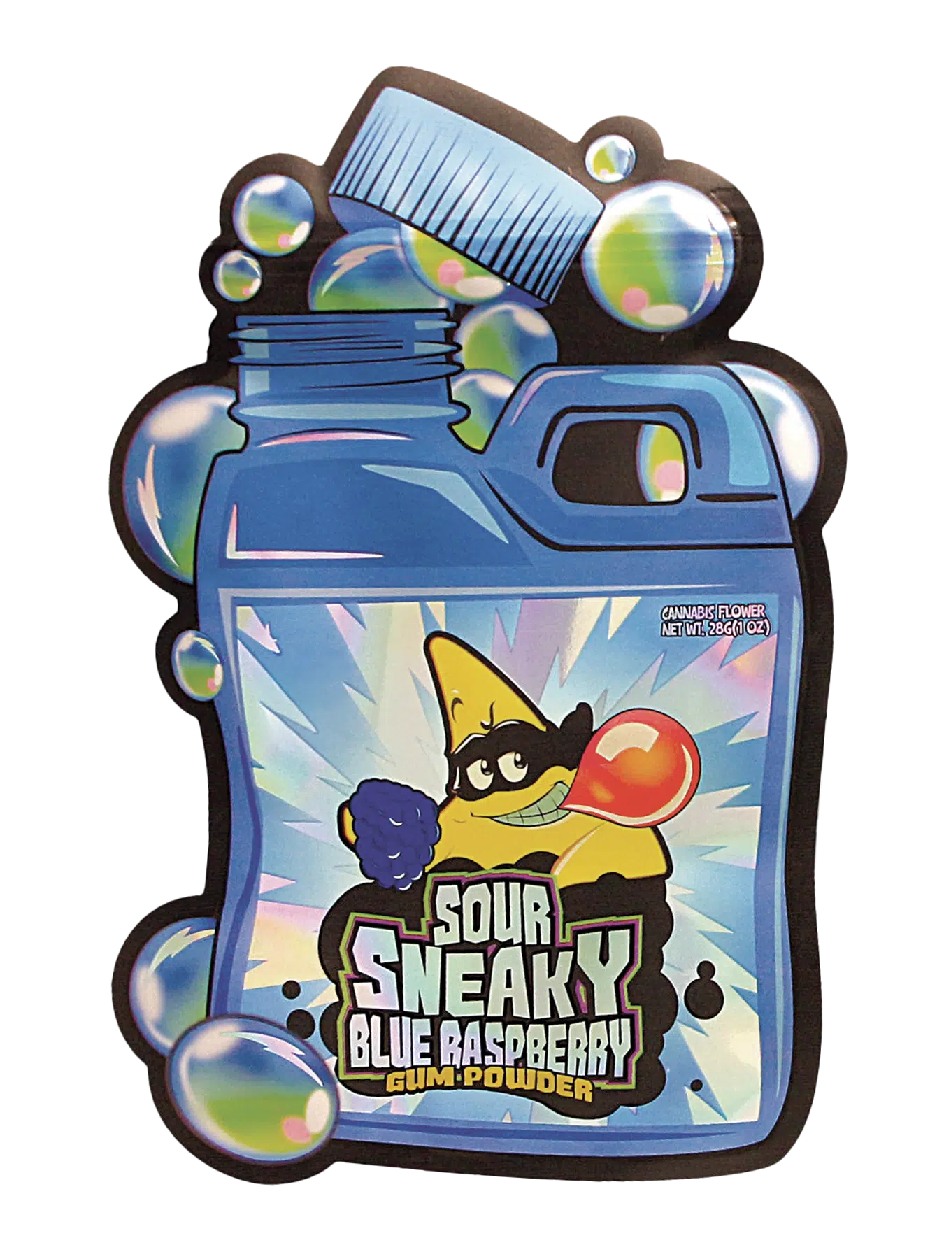 28 Gram Mylar Bag – Premium Smell-Proof Flower Packaging – Sour Sneaky Blue Raspberry (50 Count) MB-28-037