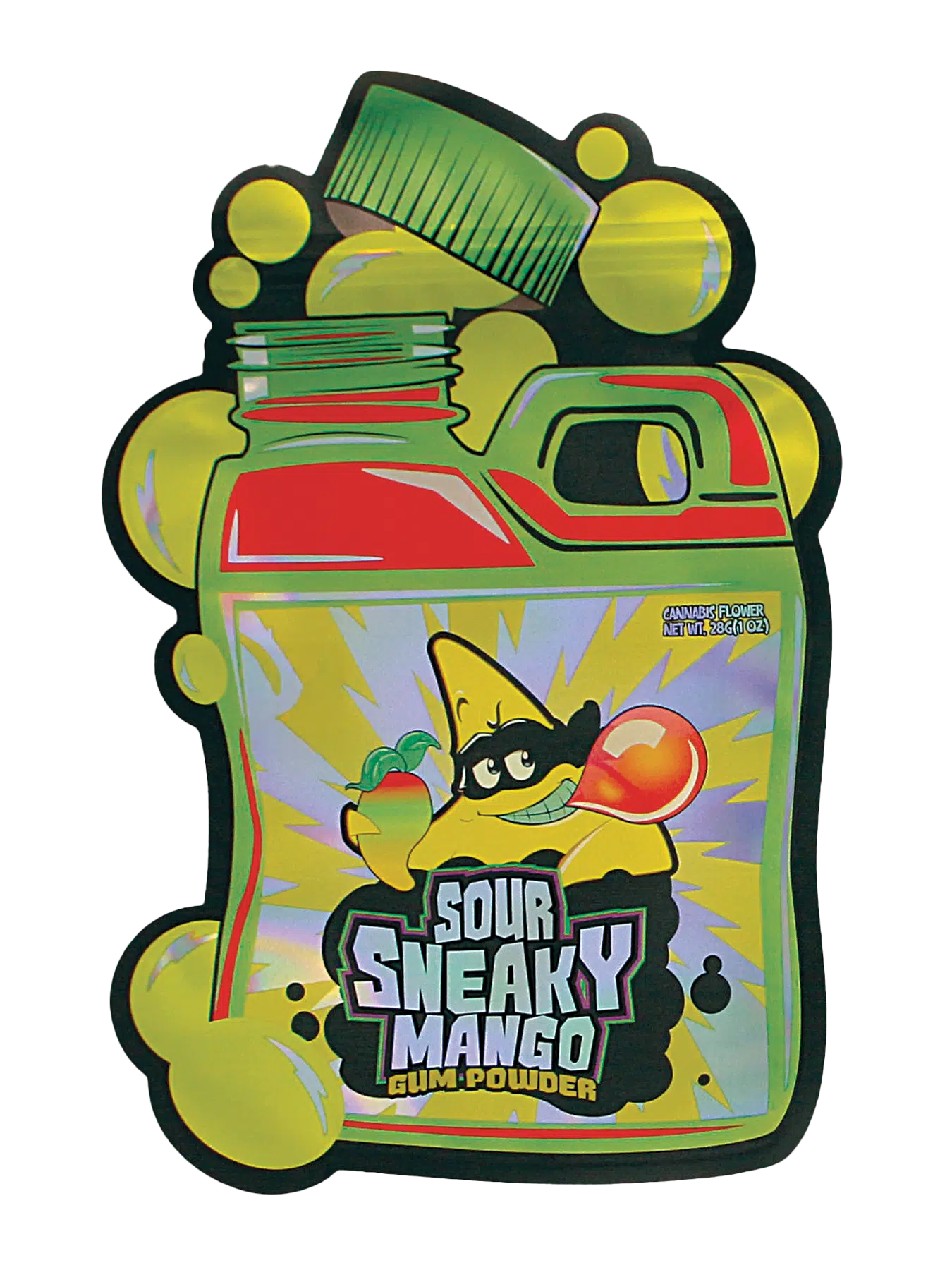 28 Gram Mylar Bag – Premium Smell-Proof Flower Packaging – Sour Sneaky Mango (50 Count) MB-28-038