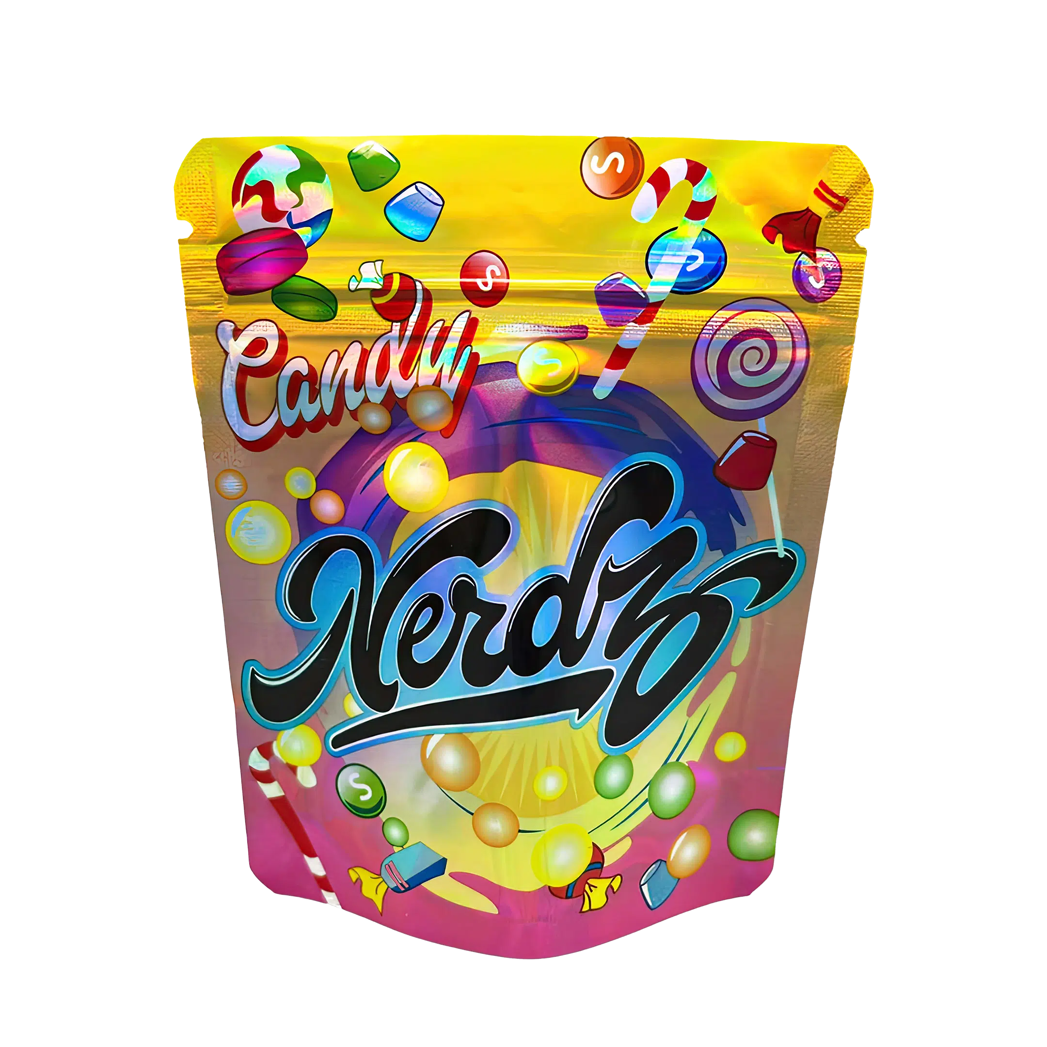 3.5 Gram Mylar Bag – Premium Smell-Proof Flower Packaging – Candy Nerdz (50 Count) MB-35G-002